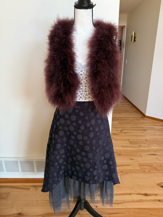 Dresses & Skirts - NWT Polka Dot Midi Skirt with Tulle Hem dark blue/purpley